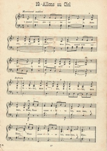 Allons au ciel Partition gratuite